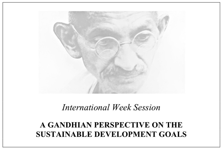 photo of event poster with title: A Gandhian Perspective on the Sustainable Development Goals 